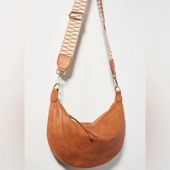 Anthropologie Luna Slouchy Crossbody Bag Boho Guitar Strap